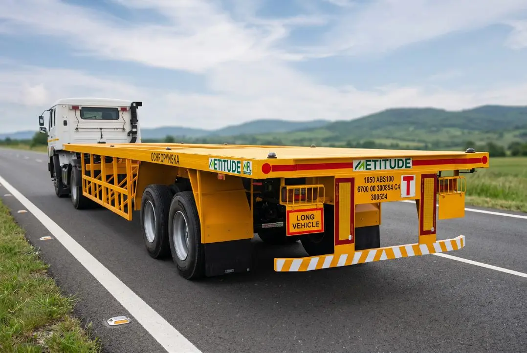 Skeletal Trailer with Side Rave & Chequered Sheet