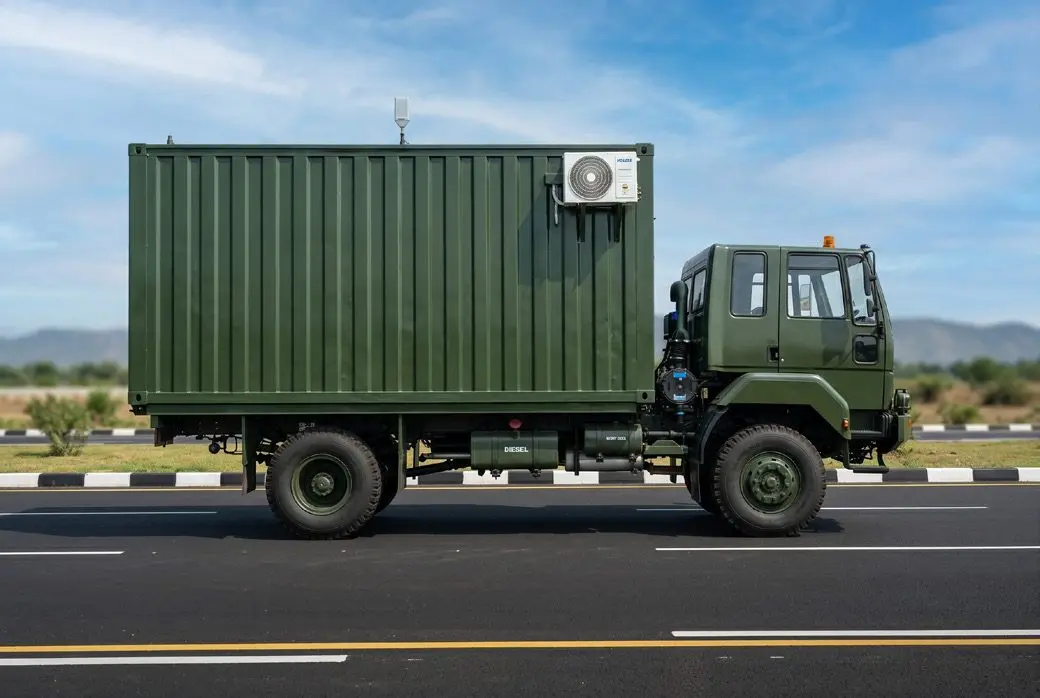 Container on AL Stallion 4×4 Support Vehicle